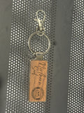 Keyring - SKU TS0025 - Stainless Steel & Wood - Northern Strip!