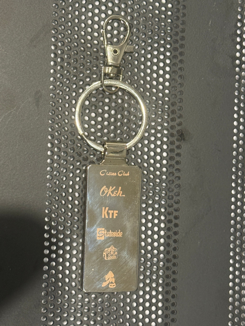 Keyring - SKU TS0025 - Stainless Steel & Wood - Northern Strip!